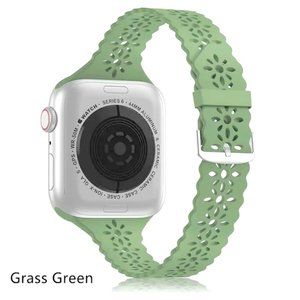 Apple Watch SLIM Lace Silicone Band  - GRASS GREEN - 38mm/40mm/41mm